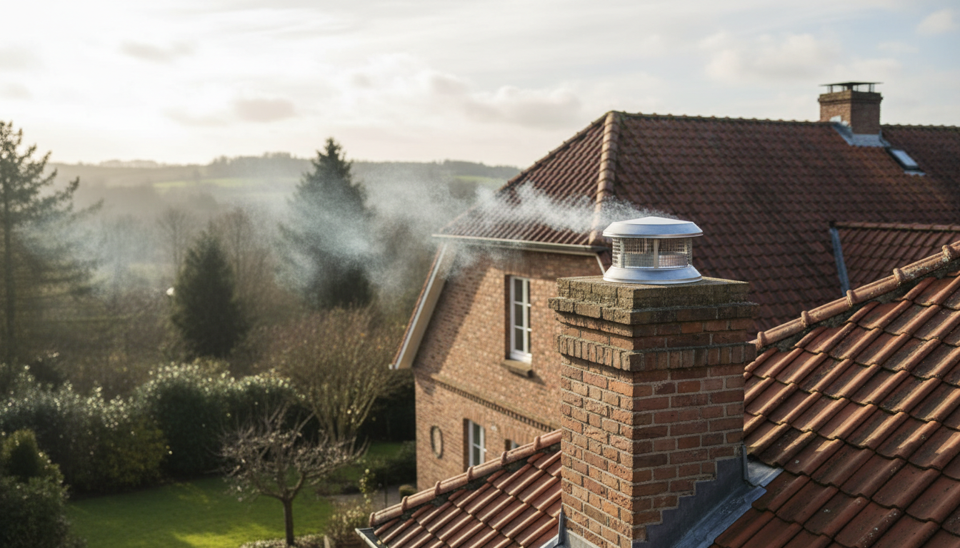 A Shasta Vent chimney cap sits on top of a chimney.