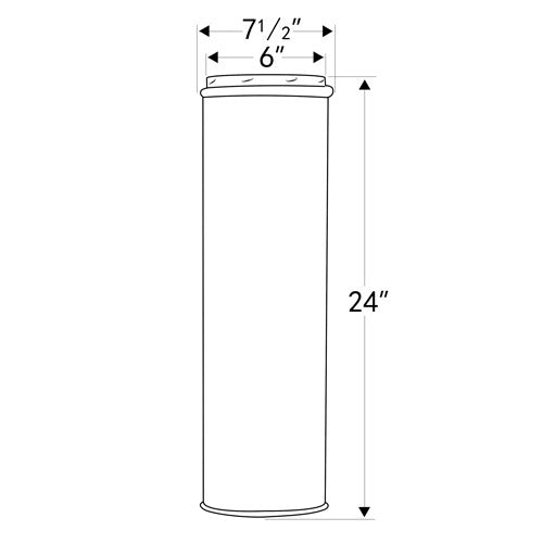 6-Inch Chimney Pipe - 24-Inch Length (Class A Stainless Steel)