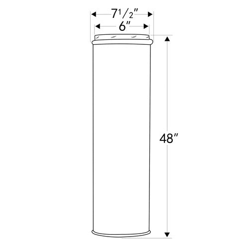 6-Inch Chimney Pipe x 48-Inch Length (Class A Stainless Steel)