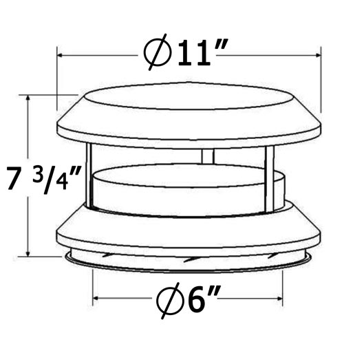6-Inch Chimney Cap with Spark Arrestor (Stainless Steel)