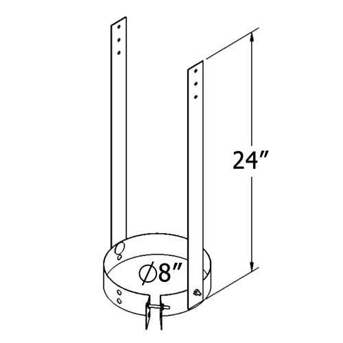 6-Inch Chimney Pipe Elbow Support Bracket