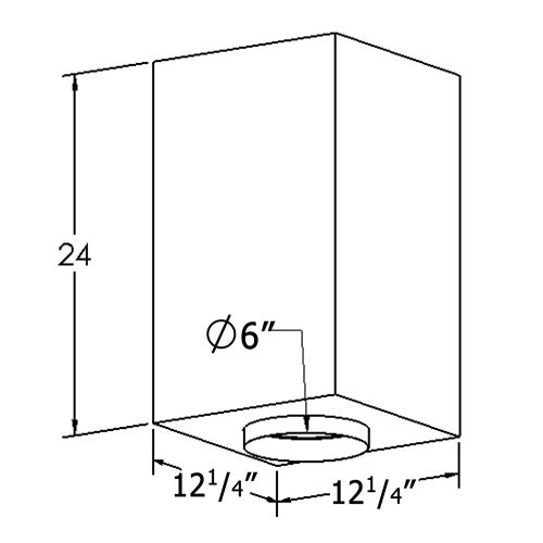 6-Inch Ceiling Support Box - Black Finish (Square)