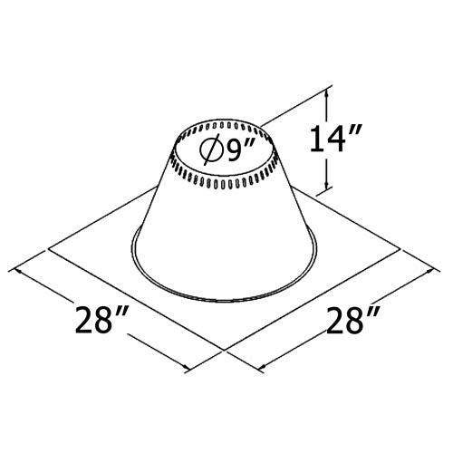 6-Inch Ventilated Roof Flashing - Flat Roof