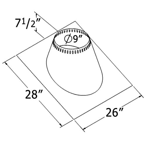 6-Inch Ventilated Roof Flashing for 0/12 to 6/12 Pitch