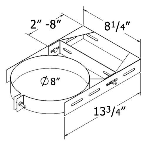 6-Inch Adjustable Wall Bracket (2" to 8" Clearance)