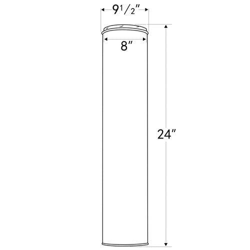 8-Inch Chimney Pipe x 24-Inch Length (Class A Stainless Steel)