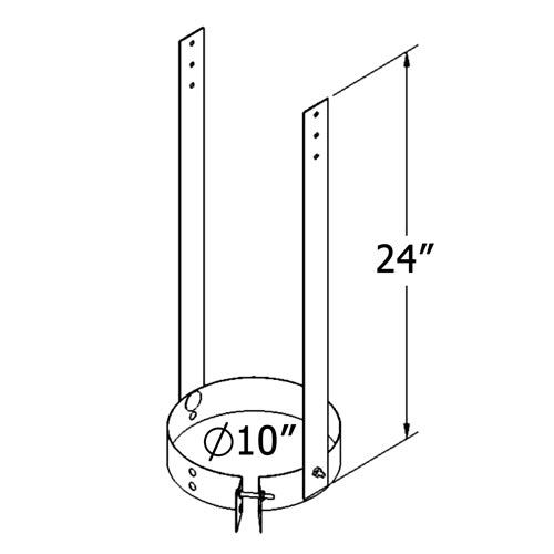 Eight Inch Elbow Support Bracket (8" Diameter)