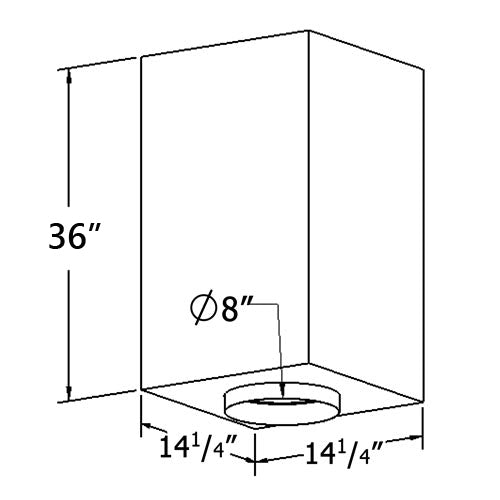 8-Inch Ceiling Support Box - Black Finish (Square)