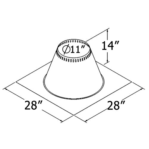 8-Inch Ventilated Roof Flashing - Flat Roof