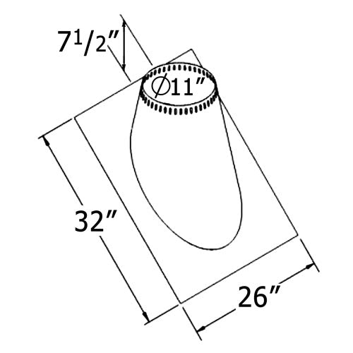 8-Inch Ventilated Roof Flashing for 12/12 Pitch (Steep Slope)
