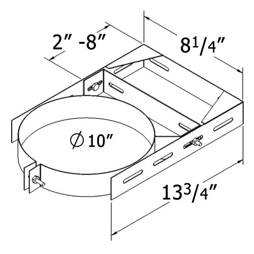 8-Inch Adjustable Wall Bracket (2" to 8" Clearance)