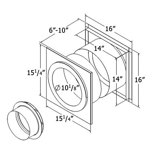 8-Inch Wall Thimble Kit with Finishing Collar (Through-Wall)