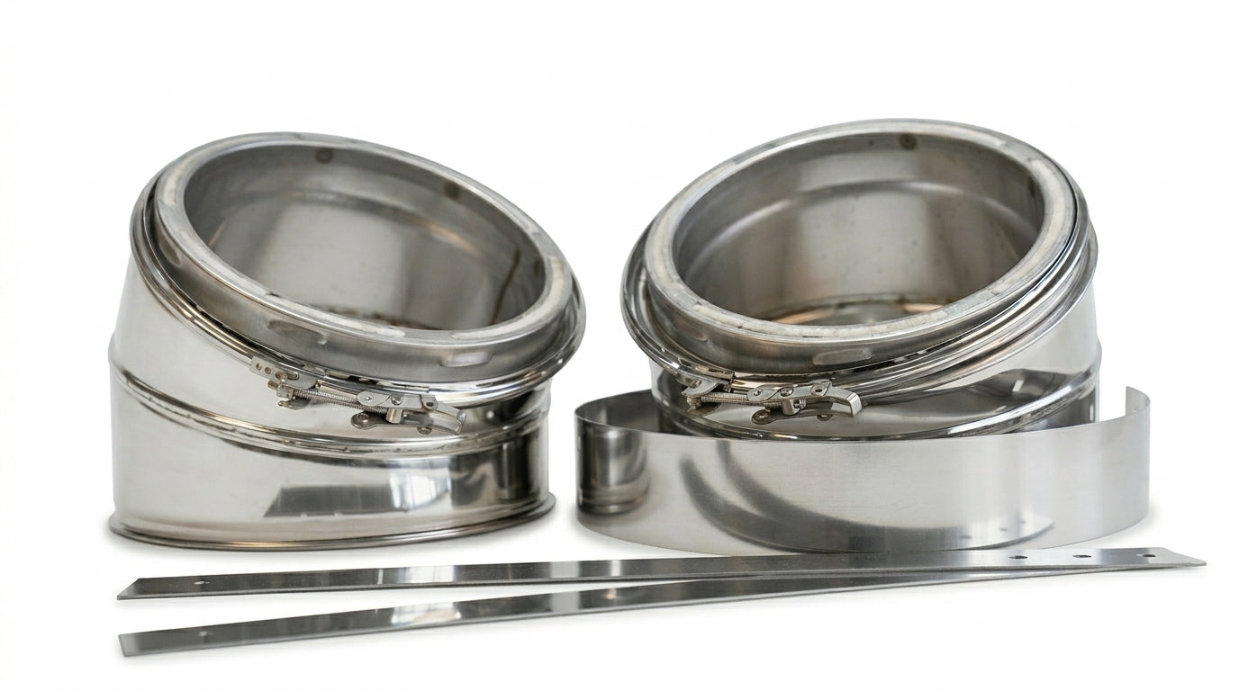 6-Inch Chimney Pipe Elbow Kit - 15 Degree Offset